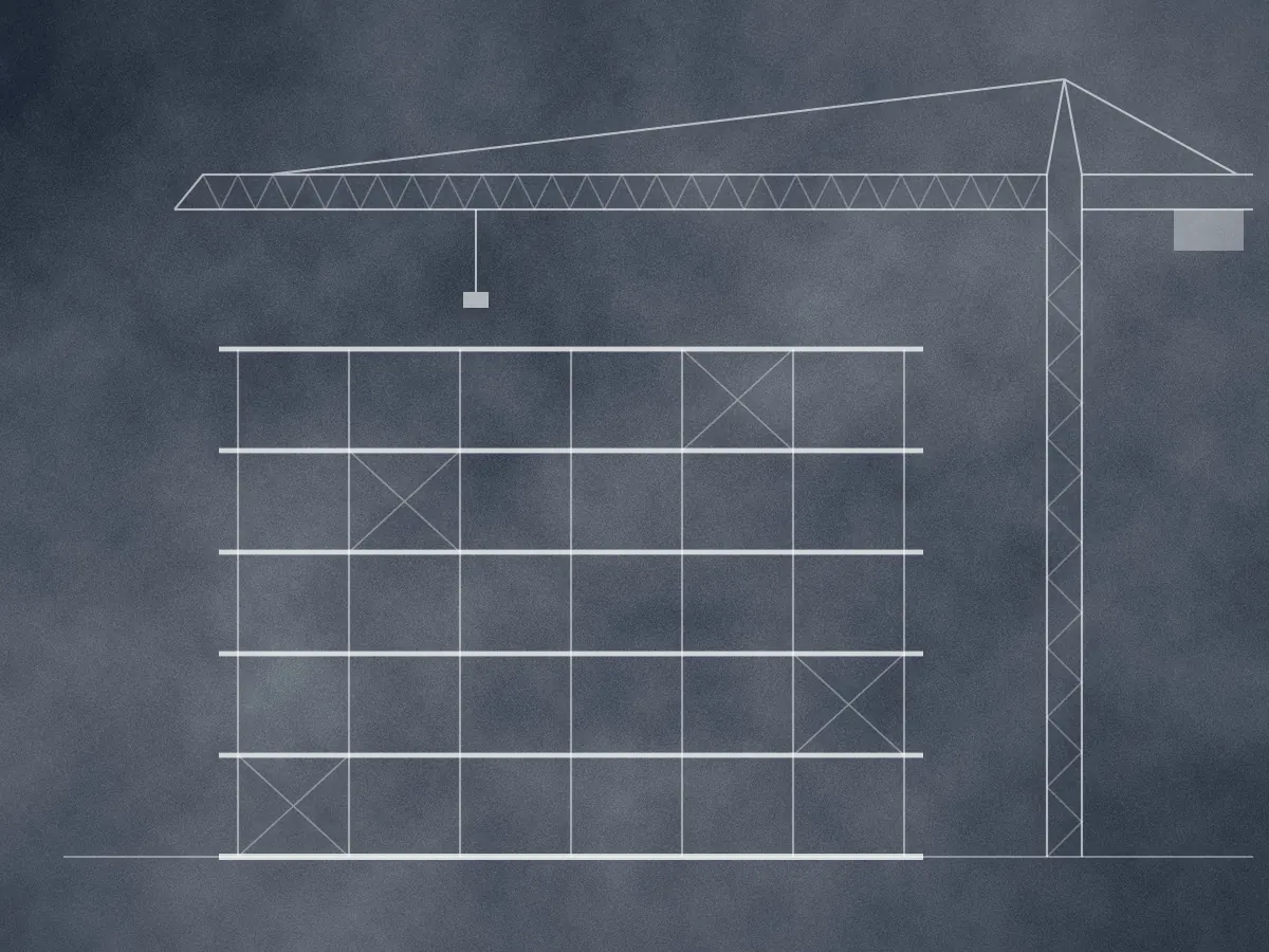 Illustration : dessin technique d’une structure de bâtiment en construction