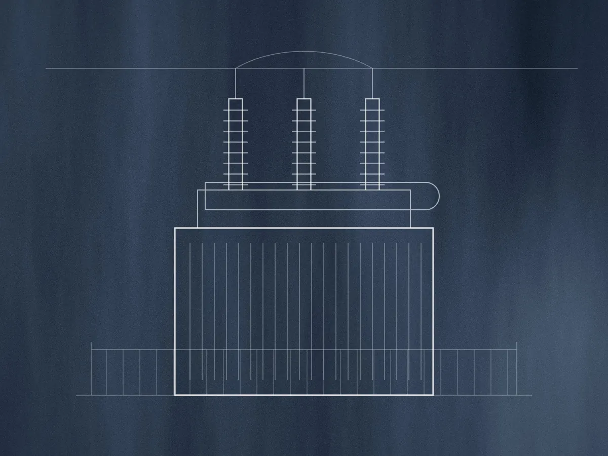 Illustration : dessin technique d’un transformateur électrique