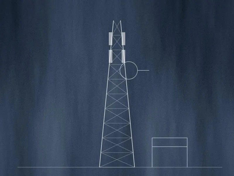 Illustration : dessin technique — pylône de télécommunication